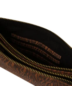 Addison' Animal Print Nappa Leather Clutch Bag