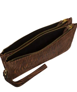 Addison' Animal Print Nappa Leather Clutch Bag