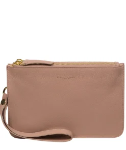 Addison' Blush Pink Nappa Leather Clutch Bag