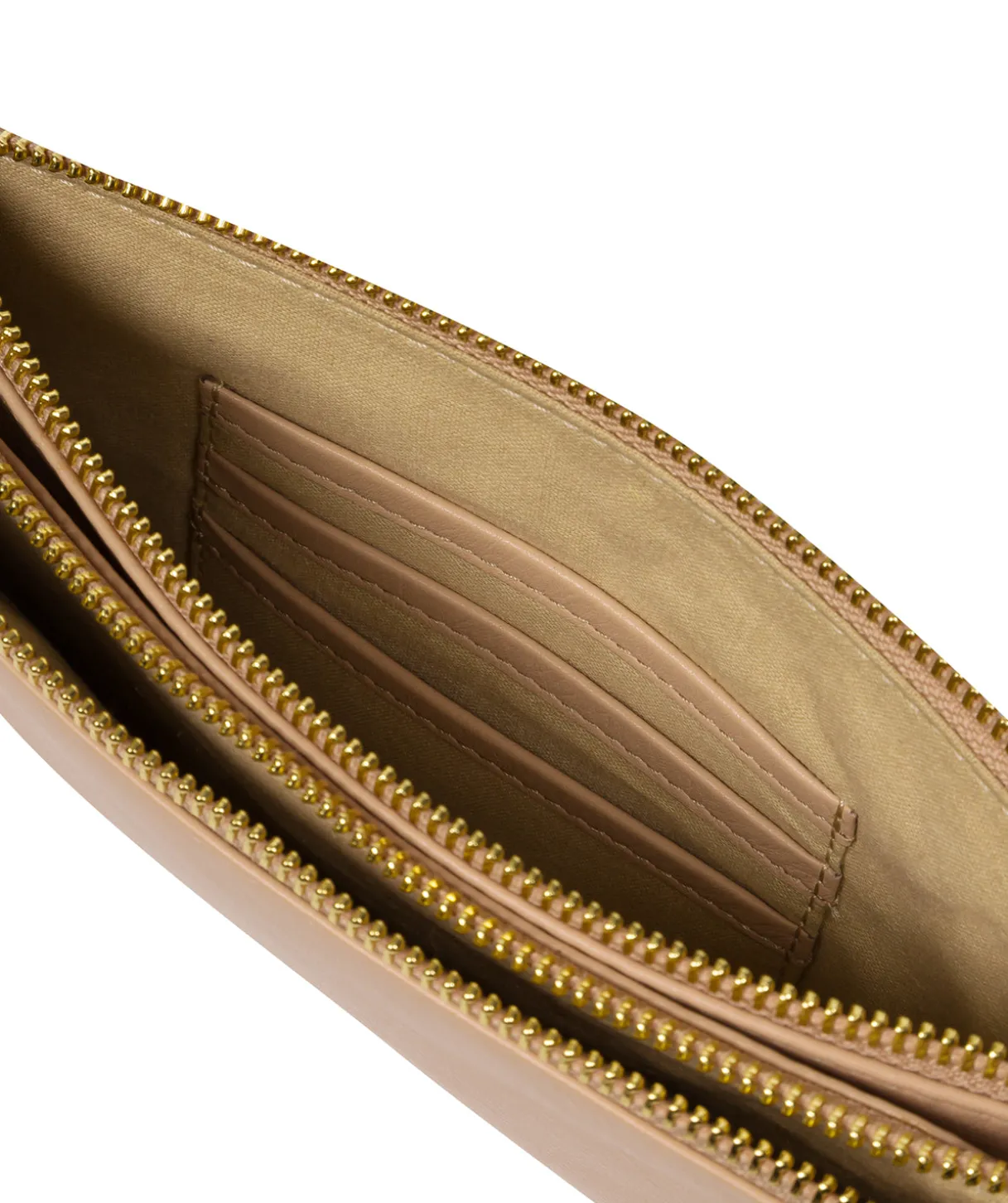 Addison' Latte Nappa Leather Clutch Bag
