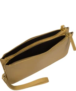 Addison' Metallic Gold Nappa Leather Clutch Bag