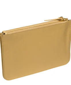 Addison' Metallic Gold Nappa Leather Clutch Bag