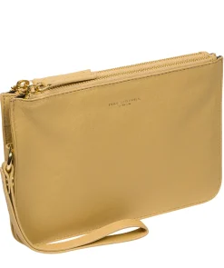 Addison' Metallic Gold Nappa Leather Clutch Bag