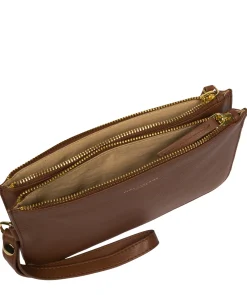 Addison' Tan Nappa Leather Clutch Bag