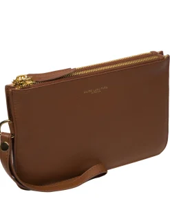 Addison' Tan Nappa Leather Clutch Bag