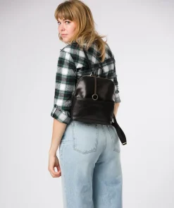 Adelle' Black Leather Backpack