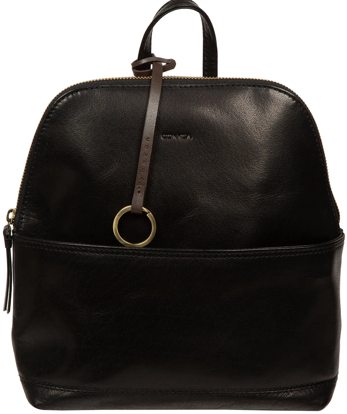Adelle' Black Leather Backpack