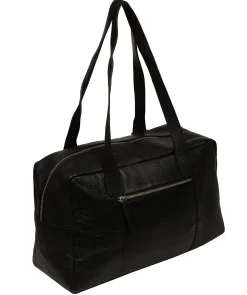 Airgo' 'Free on Board' Black Leather Cabin Bag