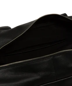 Airgo' 'Free on Board' Black Leather Cabin Bag