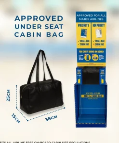 Airgo' 'Free on Board' Black Leather Men's Cabin Bag
