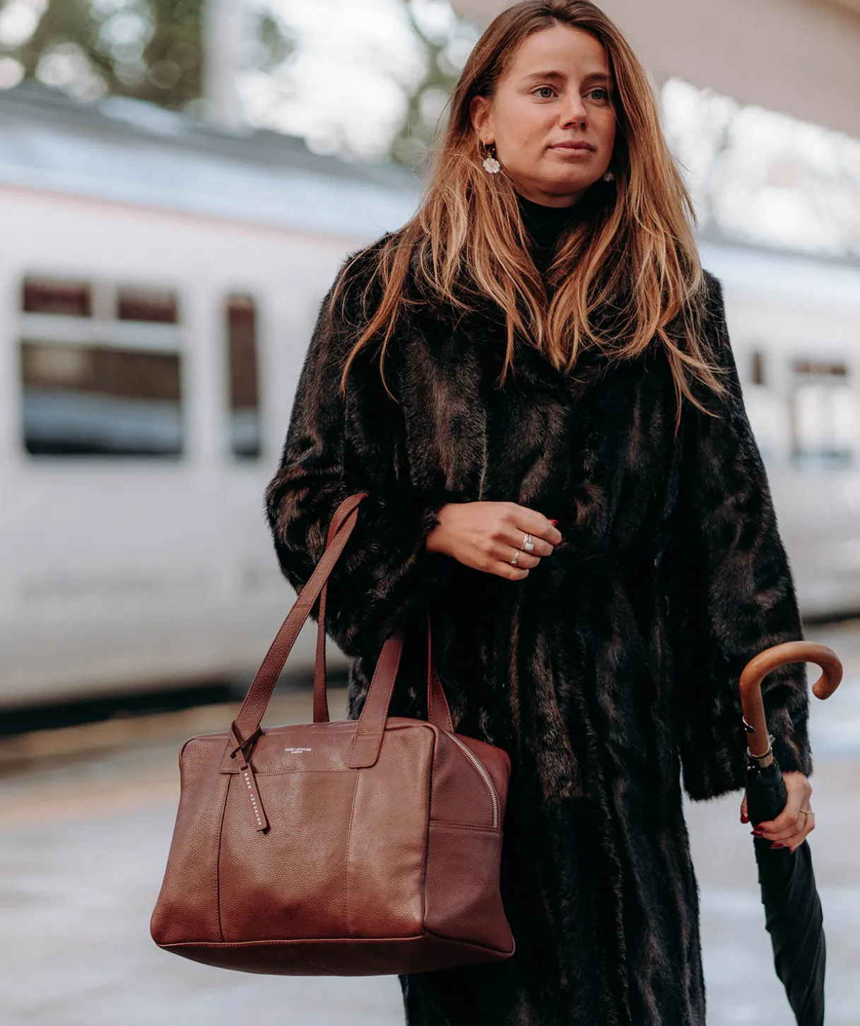 Airgo' 'Free on Board' Chestnut Leather Cabin Bag