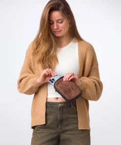 Alaina' Animal Print Nappa Leather Cross Body Phone Bag