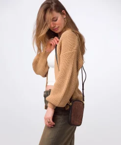 Alaina' Animal Print Nappa Leather Cross Body Phone Bag