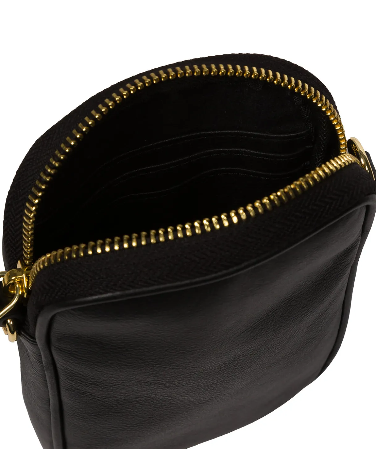 Alaina' Black Nappa Leather Cross Body Phone Bag