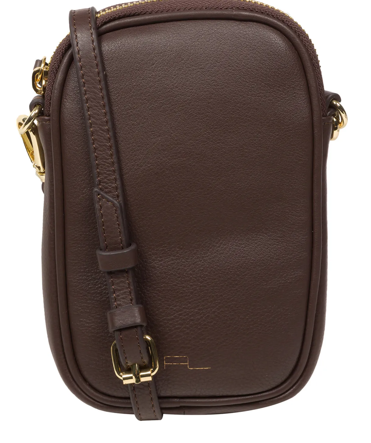Alaina' Hot Fudge Nappa Leather Cross Body Phone Bag