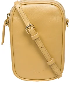 Alaina' Metallic Gold Nappa Leather Cross Body Phone Bag