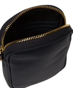 Alaina' Navy Nappa Leather Cross Body Phone Bag