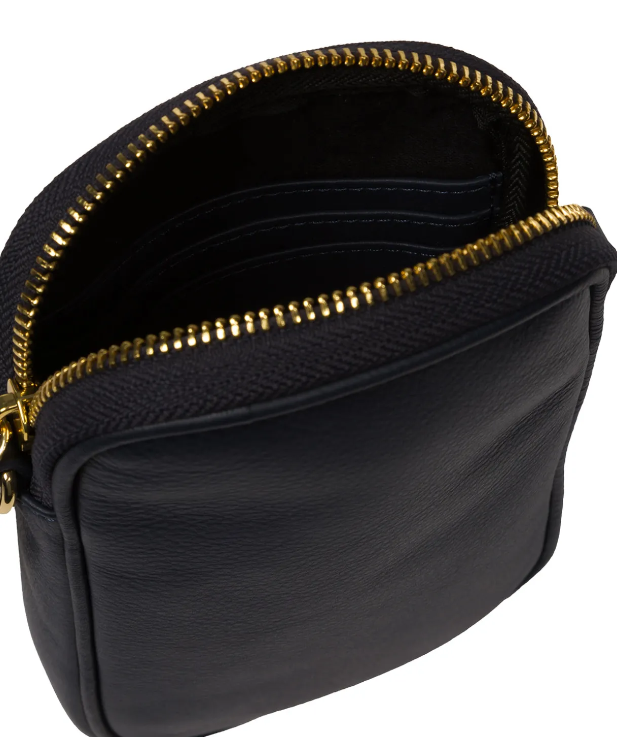 Alaina' Navy Nappa Leather Cross Body Phone Bag
