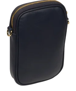 Alaina' Navy Nappa Leather Cross Body Phone Bag