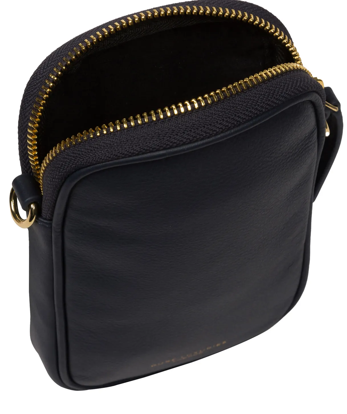 Alaina' Navy Nappa Leather Cross Body Phone Bag