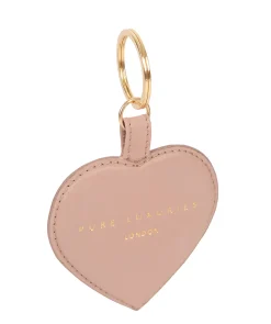 Albany' Blush Pink Leather Heart Keyring