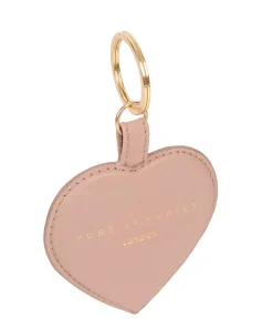 Albany' Blush Pink Leather Heart Keyring