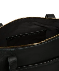 Alcester' Black Leather Tote Bag