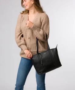 Alcester' Black Leather Tote Bag