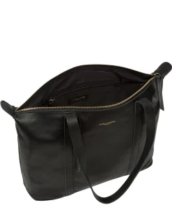 Alcester' Black Leather Tote Bag