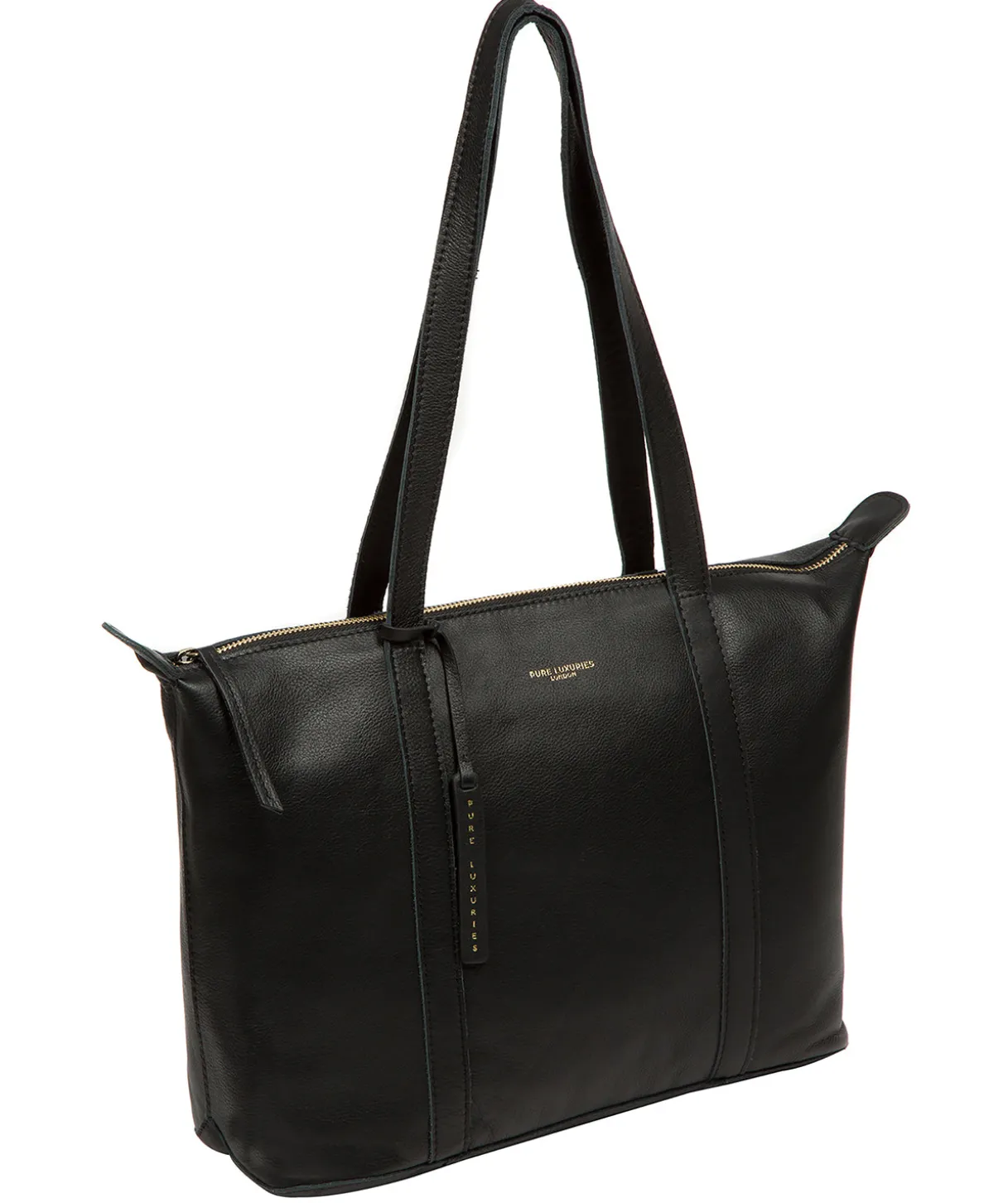 Alcester' Black Leather Tote Bag