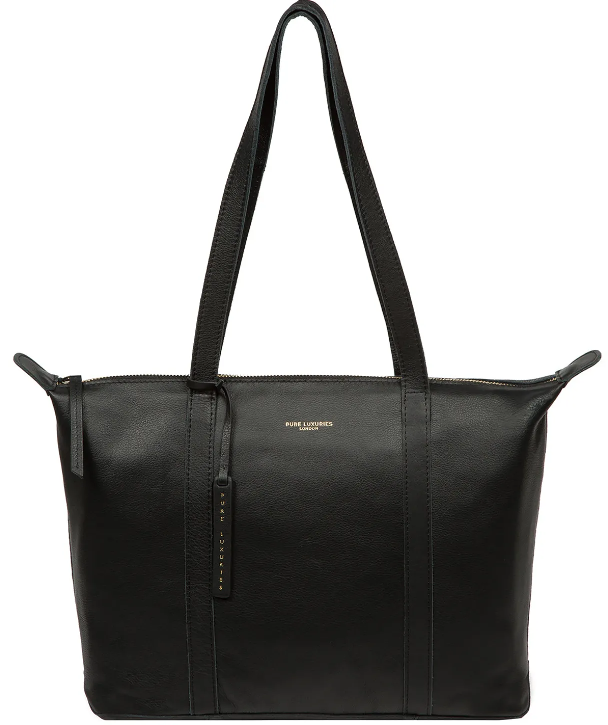 Alcester' Black Leather Tote Bag