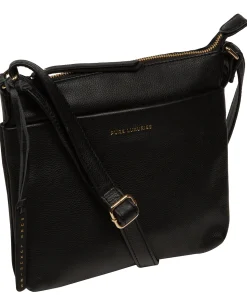 Alderley' Black Leather Cross Body Bag
