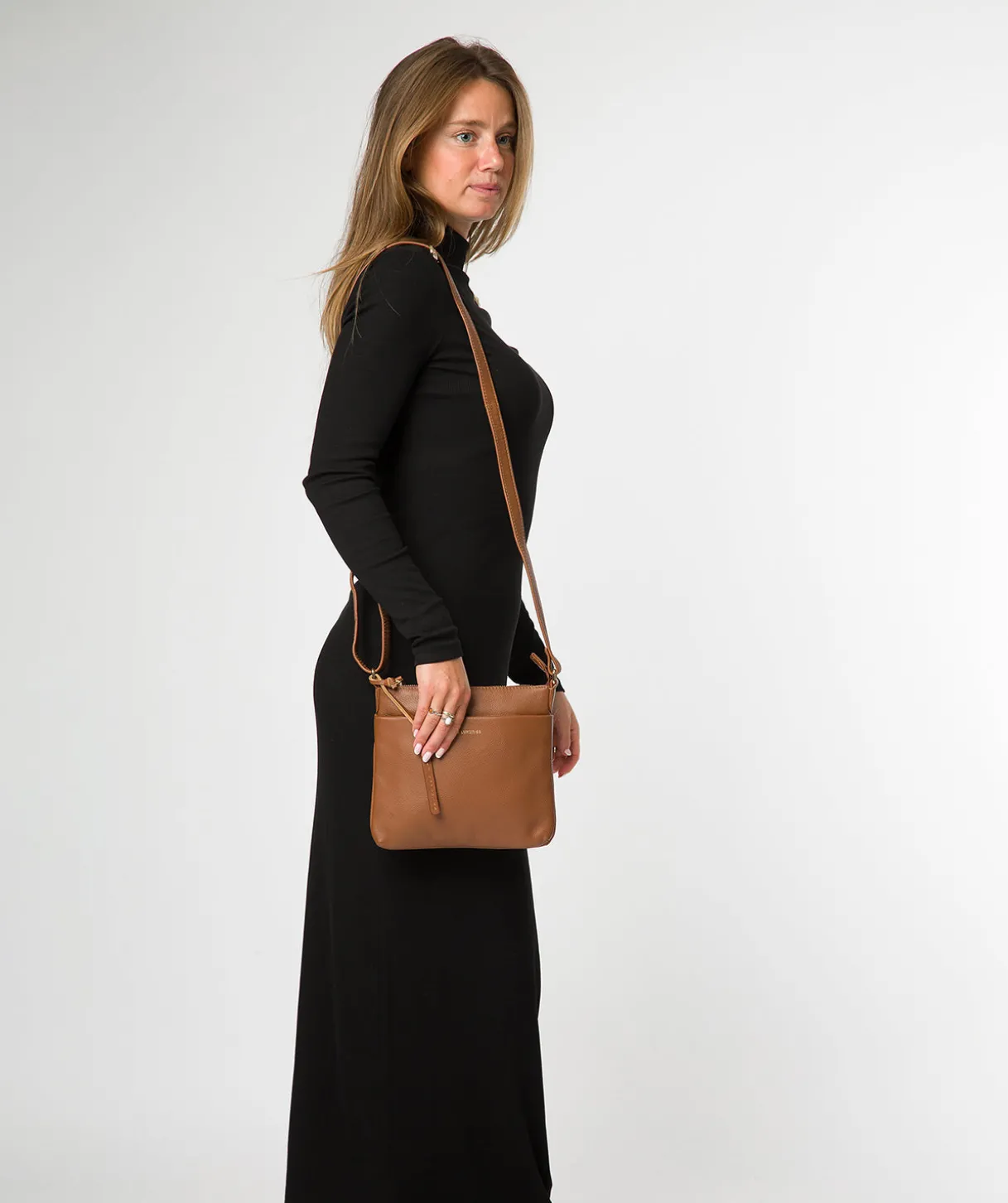 Alderley' Tan Leather Cross Body Bag