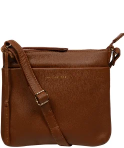 Alderley' Tan Leather Cross Body Bag