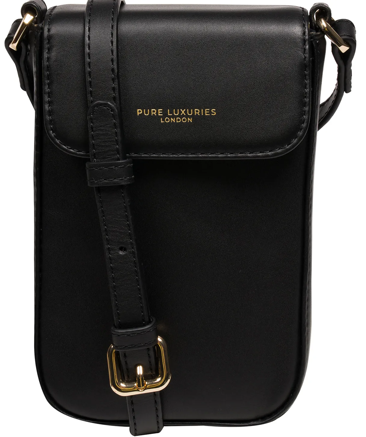 Alexis' Black Leather Cross Body Phone Bag