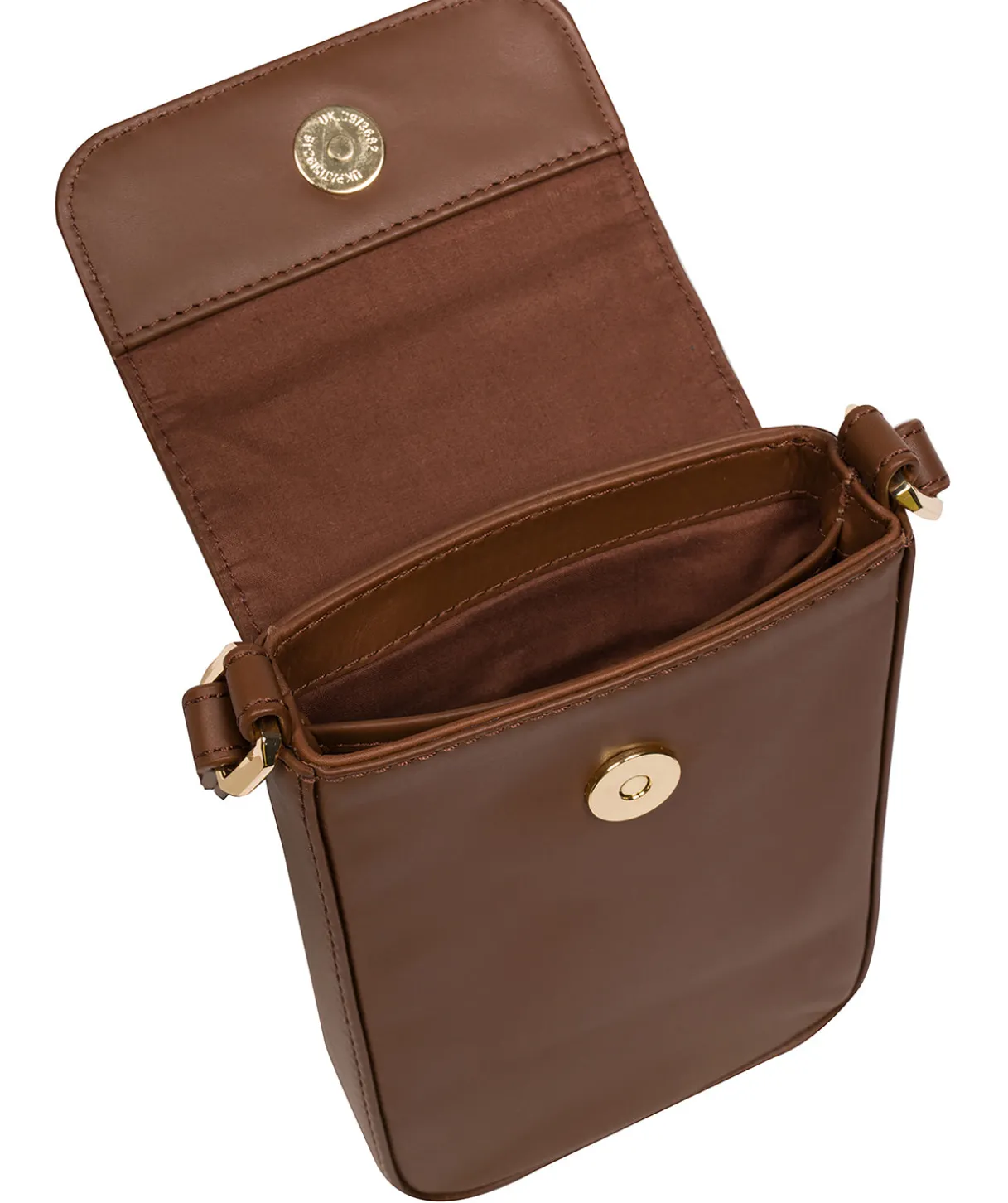 Alexis' Chestnut Leather Cross Body Phone Bag