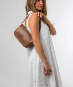 Alicia' Chestnut Nappa Leather Grab Bag