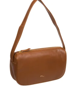 Alicia' Oak Nappa Leather Grab Bag