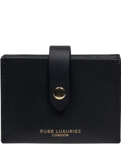 Allie' Dark Navy Leather Accordion Card Holder