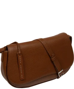Alodia' Rich Tan Leather Cross Body Bag