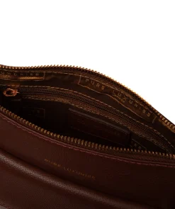 Amberlyn' Chestnut Leather Cross Body Bag