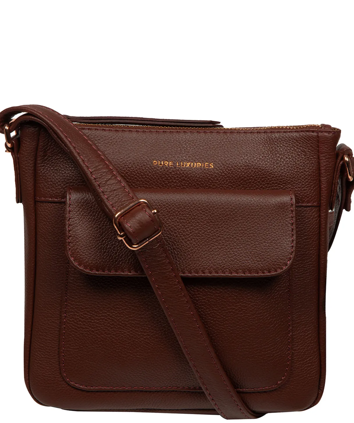 Amberlyn' Chestnut Leather Cross Body Bag
