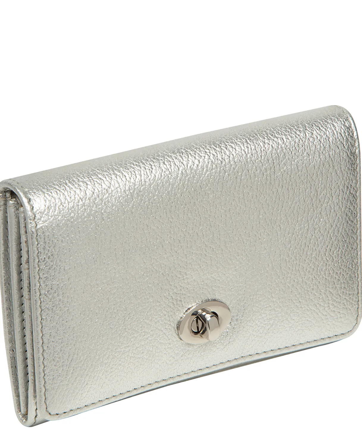 Amber' Metallic Silver Leather Purse