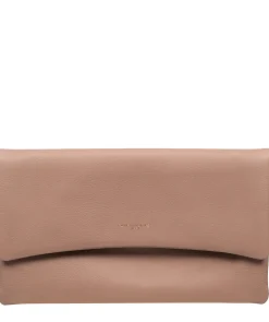 Amelia' Blush Pink Leather Clutch Bag