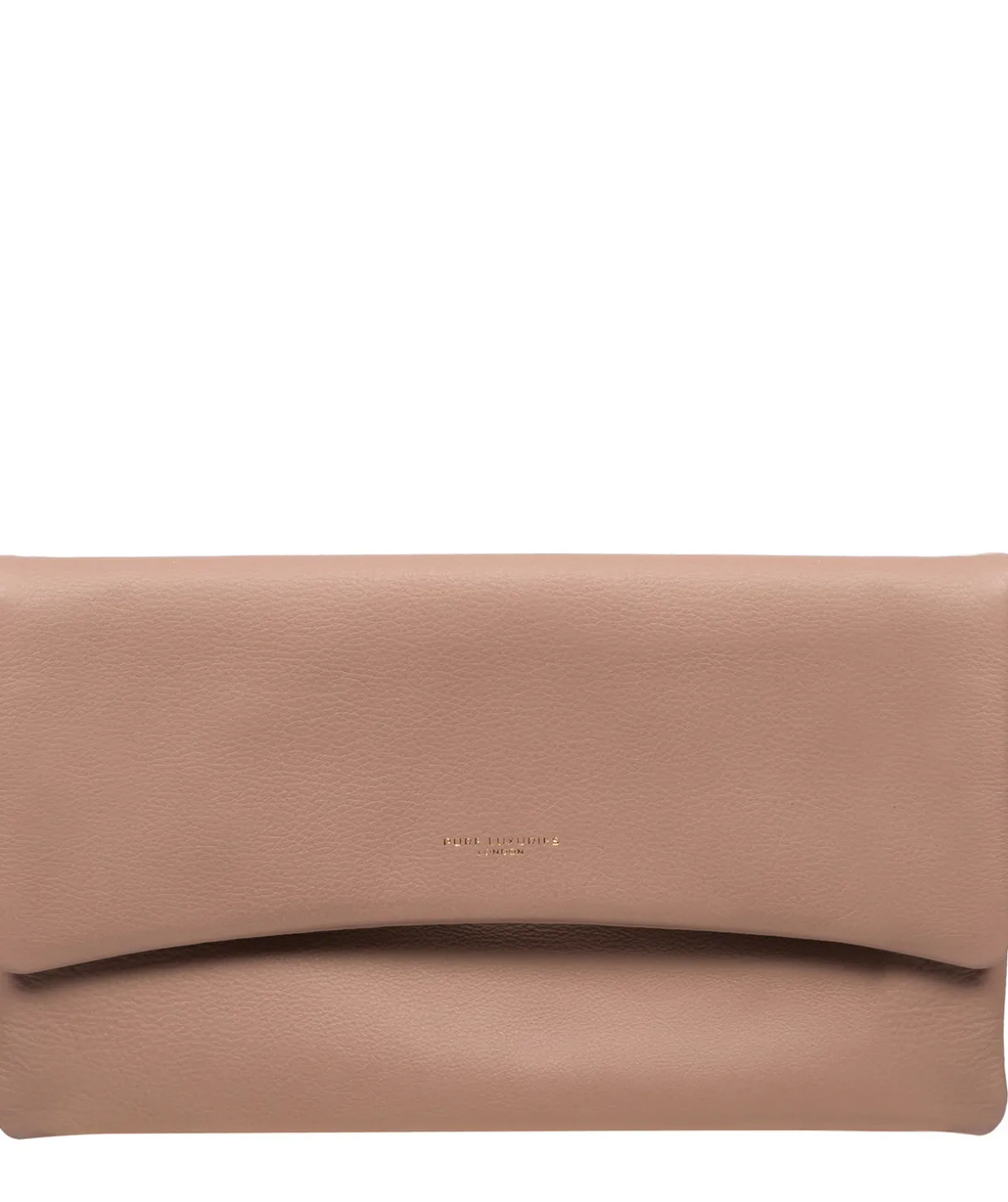 Amelia' Blush Pink Leather Clutch Bag