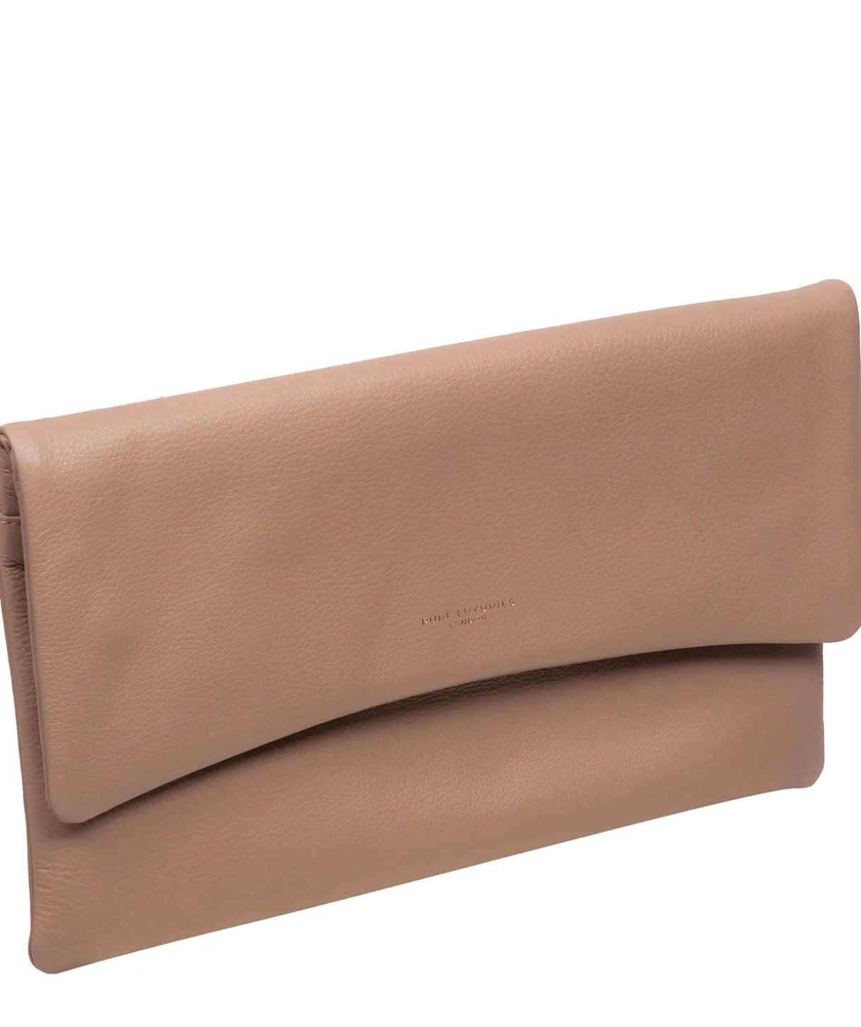 Amelia' Blush Pink Leather Clutch Bag