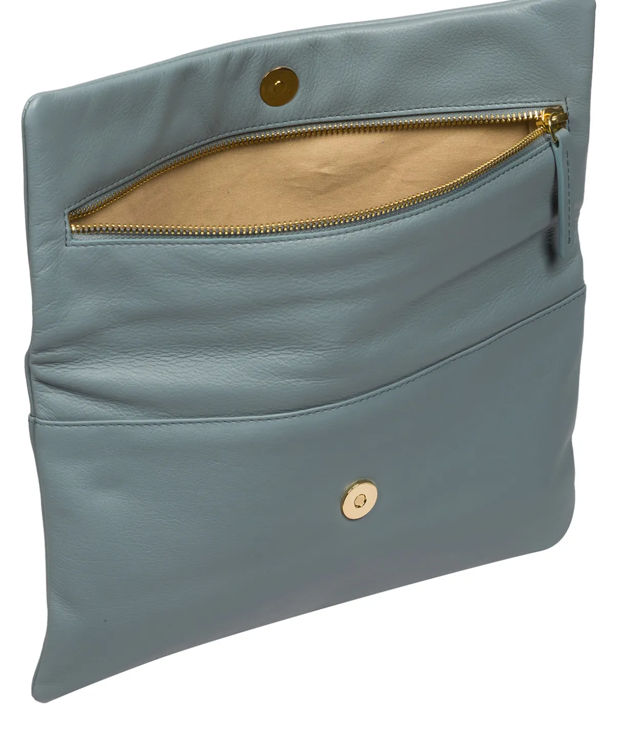Amelia' Cashmere Blue Leather Clutch Bag