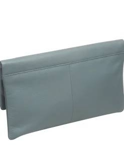 Amelia' Cashmere Blue Leather Clutch Bag
