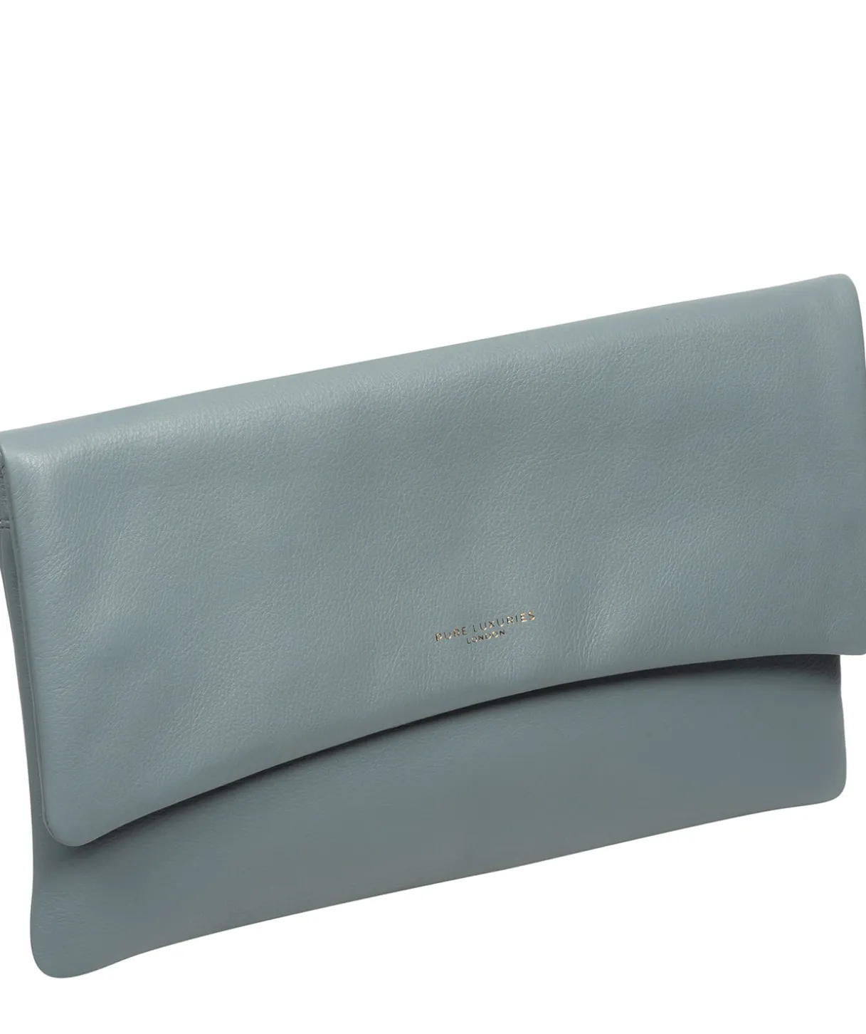 Amelia' Cashmere Blue Leather Clutch Bag