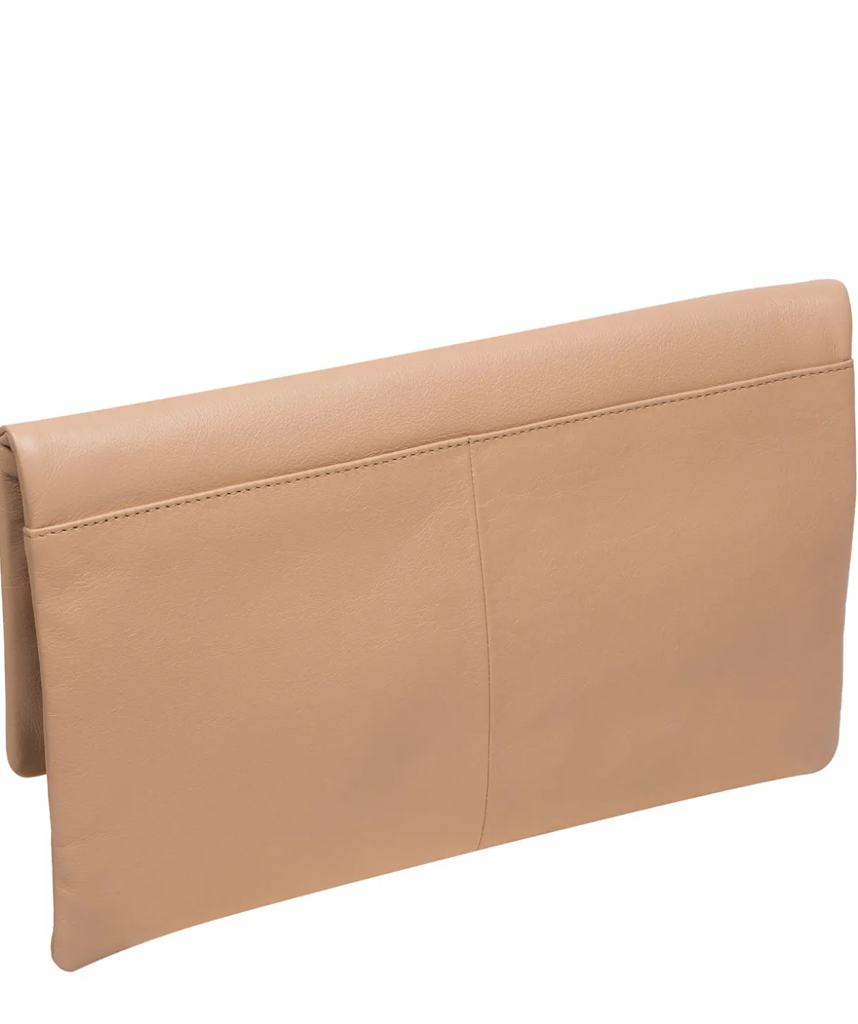 Amelia' Latte Leather Clutch Bag